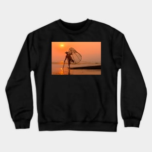 Cone Fishing on Inle Lake. Crewneck Sweatshirt